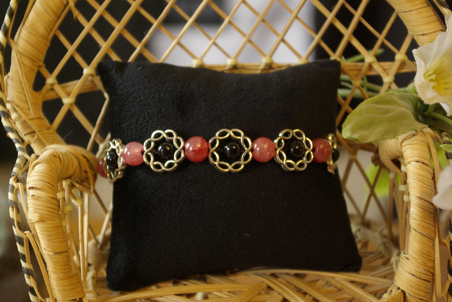 Bracelet en perles de pierres naturelles