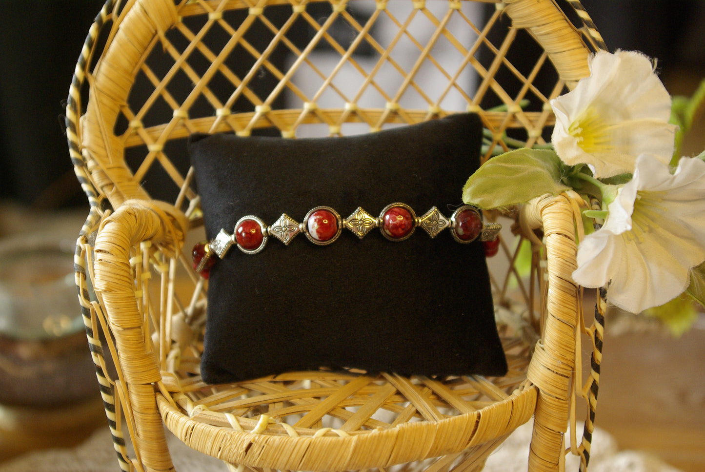 Bracelet en perles de pierres naturelles
