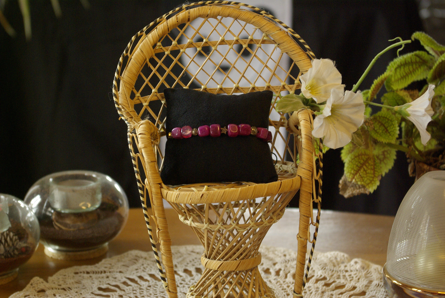 Bracelet en perles de pierres naturelles