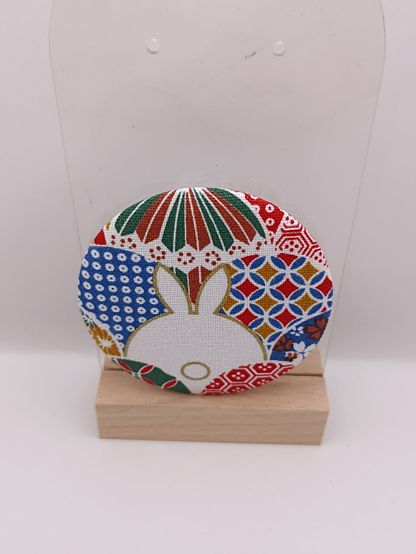 Miroir de poche - tissus japonais avec animaux