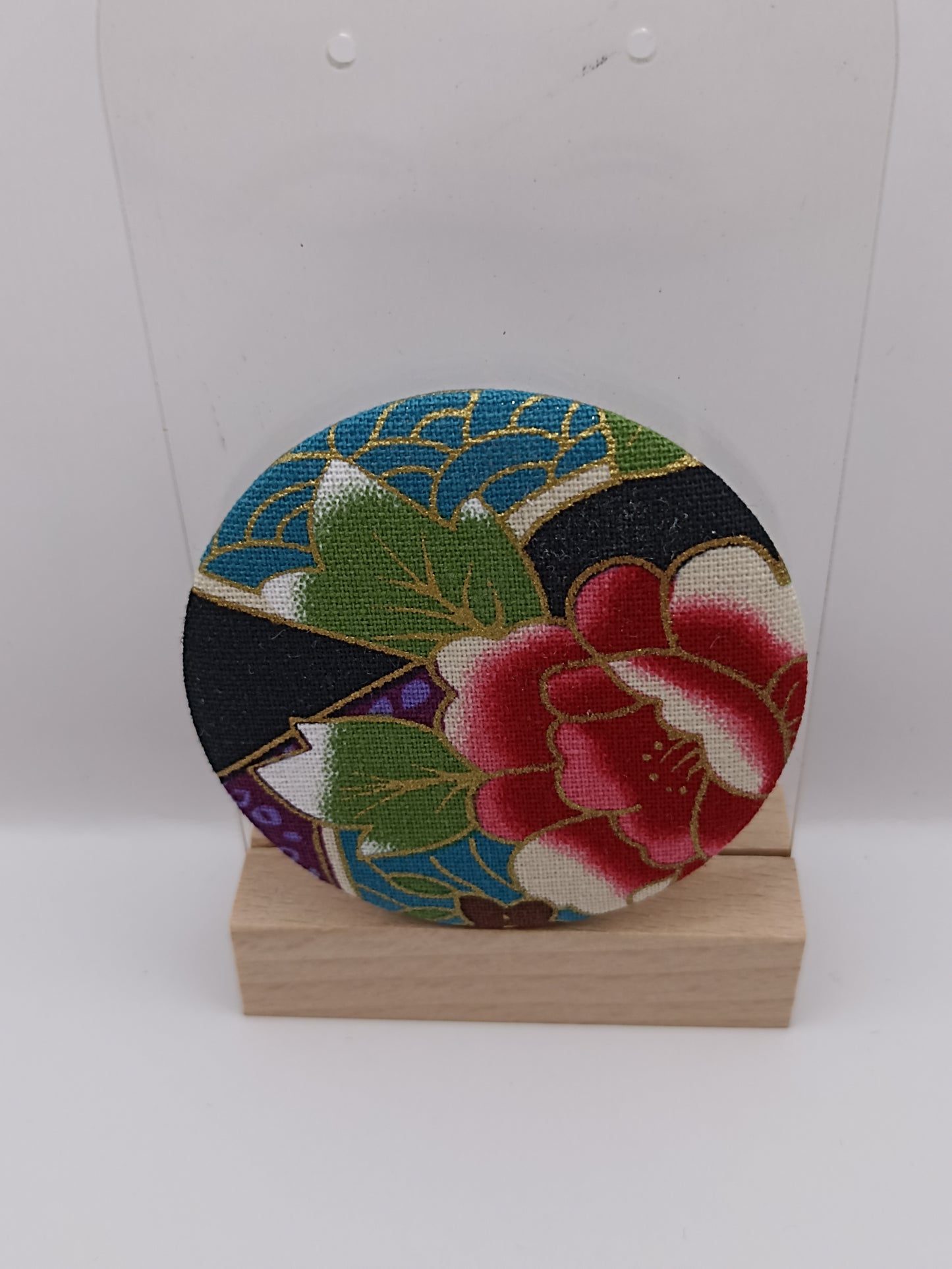 Miroir de poche - tissus japonais fleuris