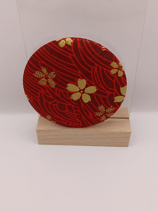 Miroir de poche - tissus japonais fleuris