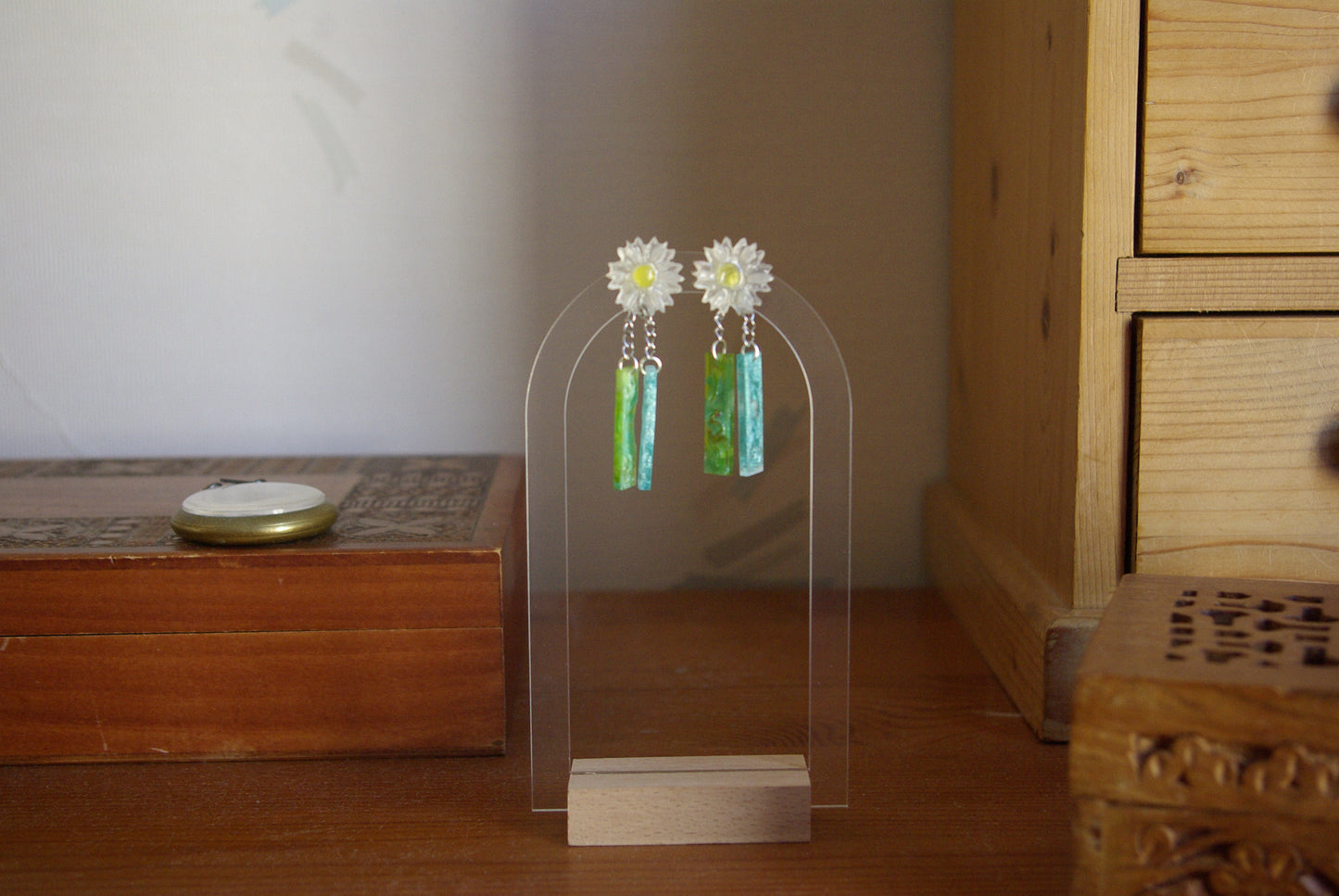 Boucle d'oreille marguerite