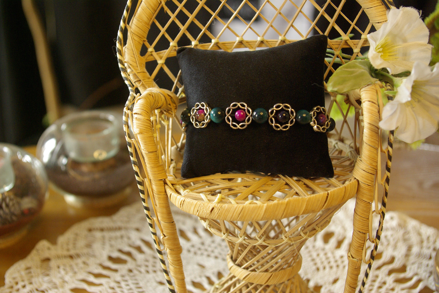 Bracelet en perles de pierres naturelles