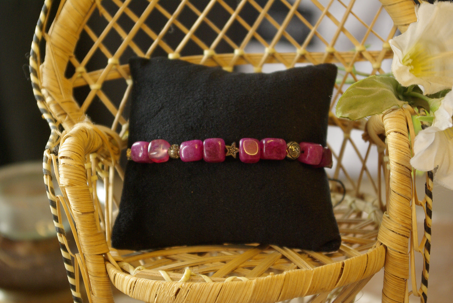 Bracelet en perles de pierres naturelles