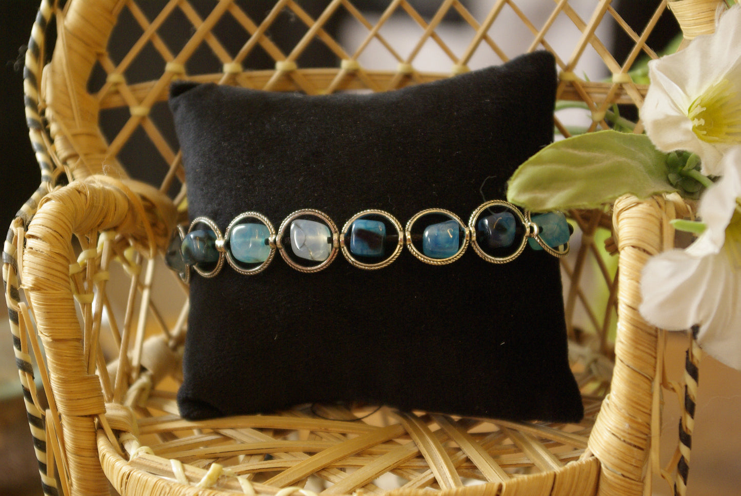 Bracelet en perles de pierres naturelles