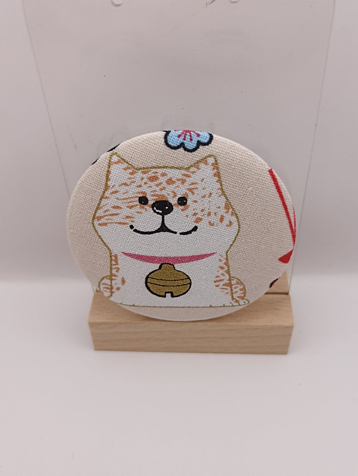 Miroir de poche - tissus japonais avec animaux