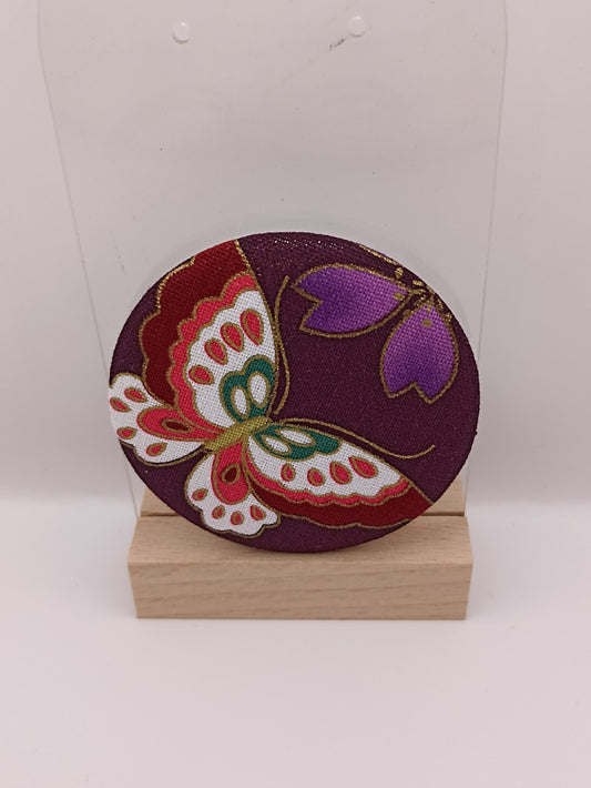Miroir de poche - tissus japonais avec animaux